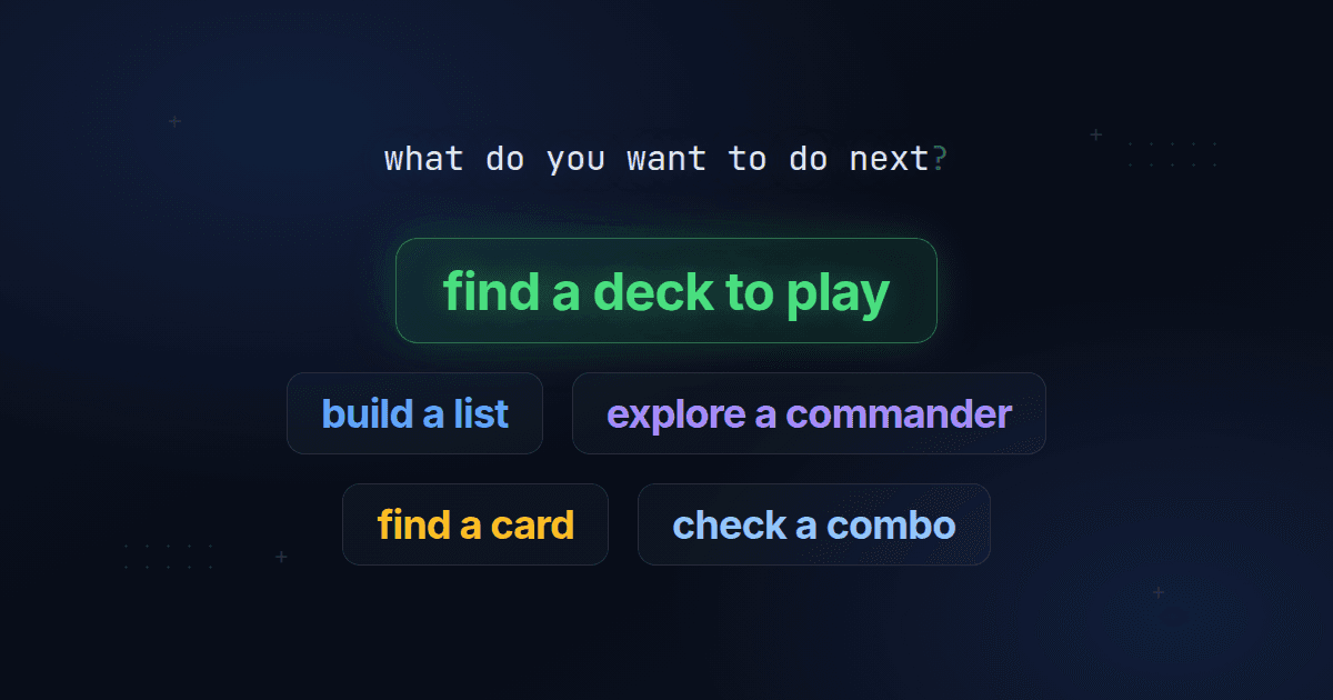 Commander deck tools to help you find a list and get playing