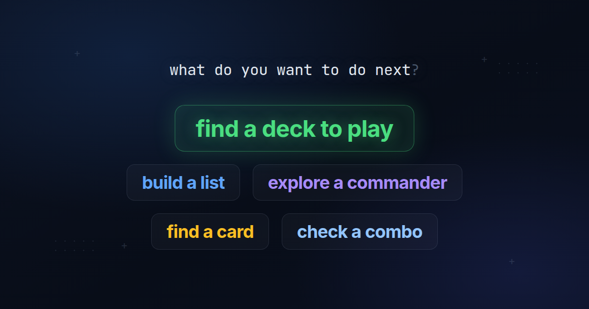 Commander deck tools to help you find a list and get playing